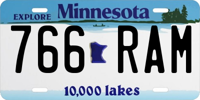 MN license plate 766RAM