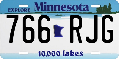 MN license plate 766RJG
