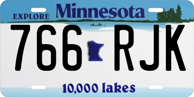 MN license plate 766RJK