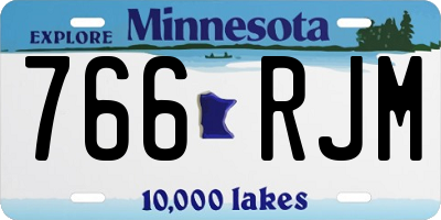 MN license plate 766RJM