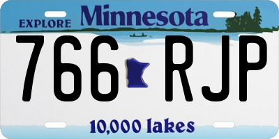 MN license plate 766RJP