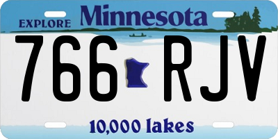 MN license plate 766RJV