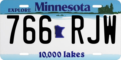 MN license plate 766RJW
