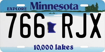 MN license plate 766RJX
