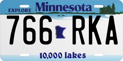 MN license plate 766RKA