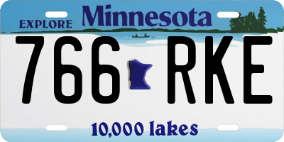 MN license plate 766RKE