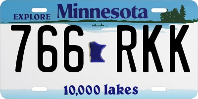 MN license plate 766RKK