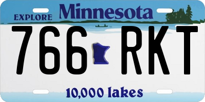 MN license plate 766RKT