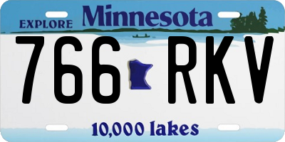 MN license plate 766RKV