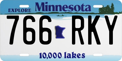 MN license plate 766RKY