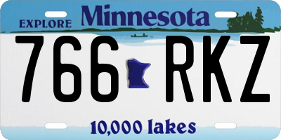 MN license plate 766RKZ