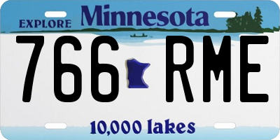 MN license plate 766RME