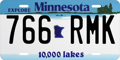 MN license plate 766RMK
