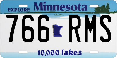 MN license plate 766RMS