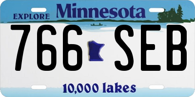 MN license plate 766SEB