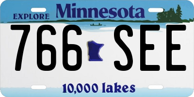 MN license plate 766SEE