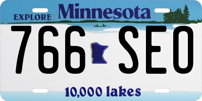 MN license plate 766SEO
