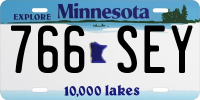MN license plate 766SEY