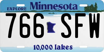 MN license plate 766SFW
