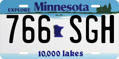 MN license plate 766SGH