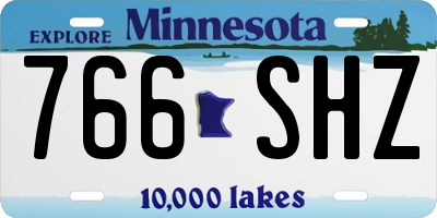 MN license plate 766SHZ