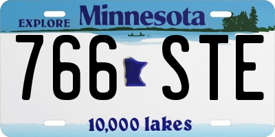 MN license plate 766STE