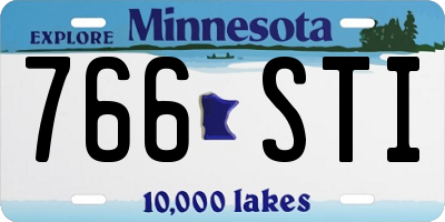 MN license plate 766STI