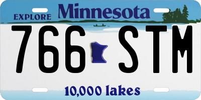 MN license plate 766STM