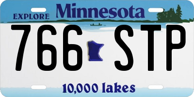 MN license plate 766STP