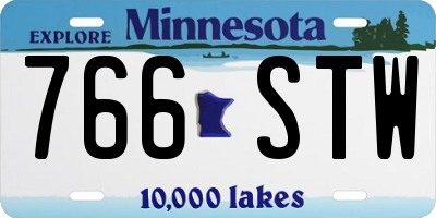 MN license plate 766STW