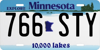 MN license plate 766STY