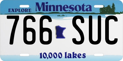 MN license plate 766SUC