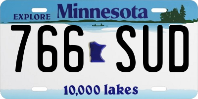 MN license plate 766SUD