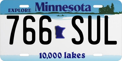 MN license plate 766SUL