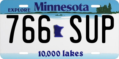 MN license plate 766SUP