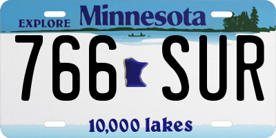 MN license plate 766SUR