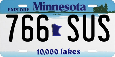 MN license plate 766SUS