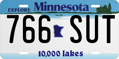 MN license plate 766SUT