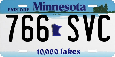 MN license plate 766SVC