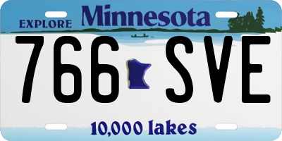 MN license plate 766SVE