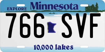 MN license plate 766SVF