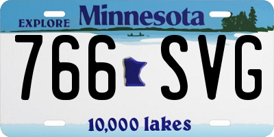 MN license plate 766SVG