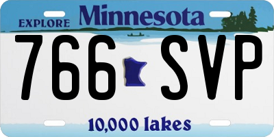 MN license plate 766SVP