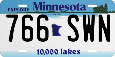 MN license plate 766SWN