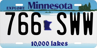 MN license plate 766SWW