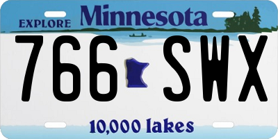MN license plate 766SWX