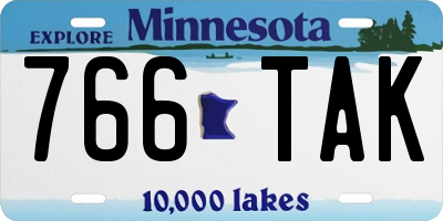 MN license plate 766TAK