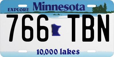 MN license plate 766TBN