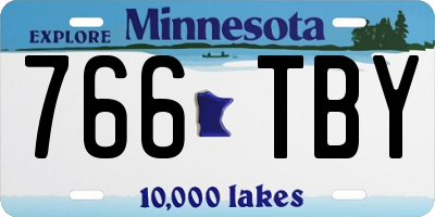 MN license plate 766TBY