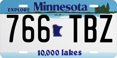 MN license plate 766TBZ